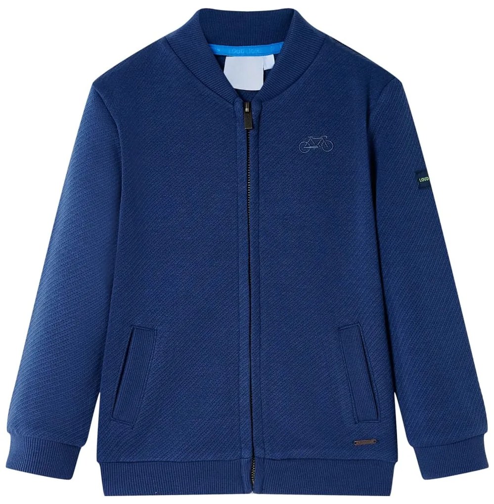 Sweatshirt para criança com fecho azul-marinho 92