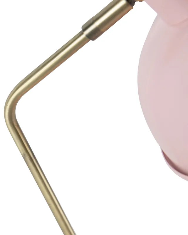 Candeeiro de mesa retro rosa com bronze - Milou Moderno