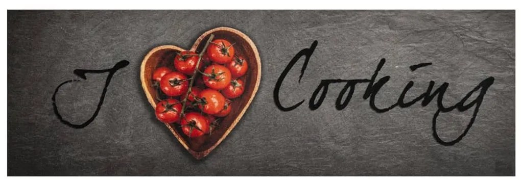 Tapete de cozinha lavável 60x180 cm veludo texto cooking