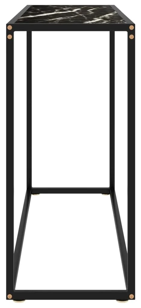 Mesa consola 100x35x75 cm vidro temperado preto