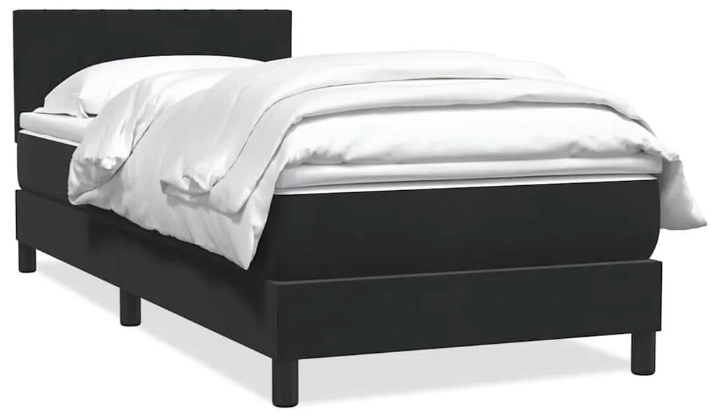 vidaXL Cama com molas/colchão 90x220 cm veludo preto