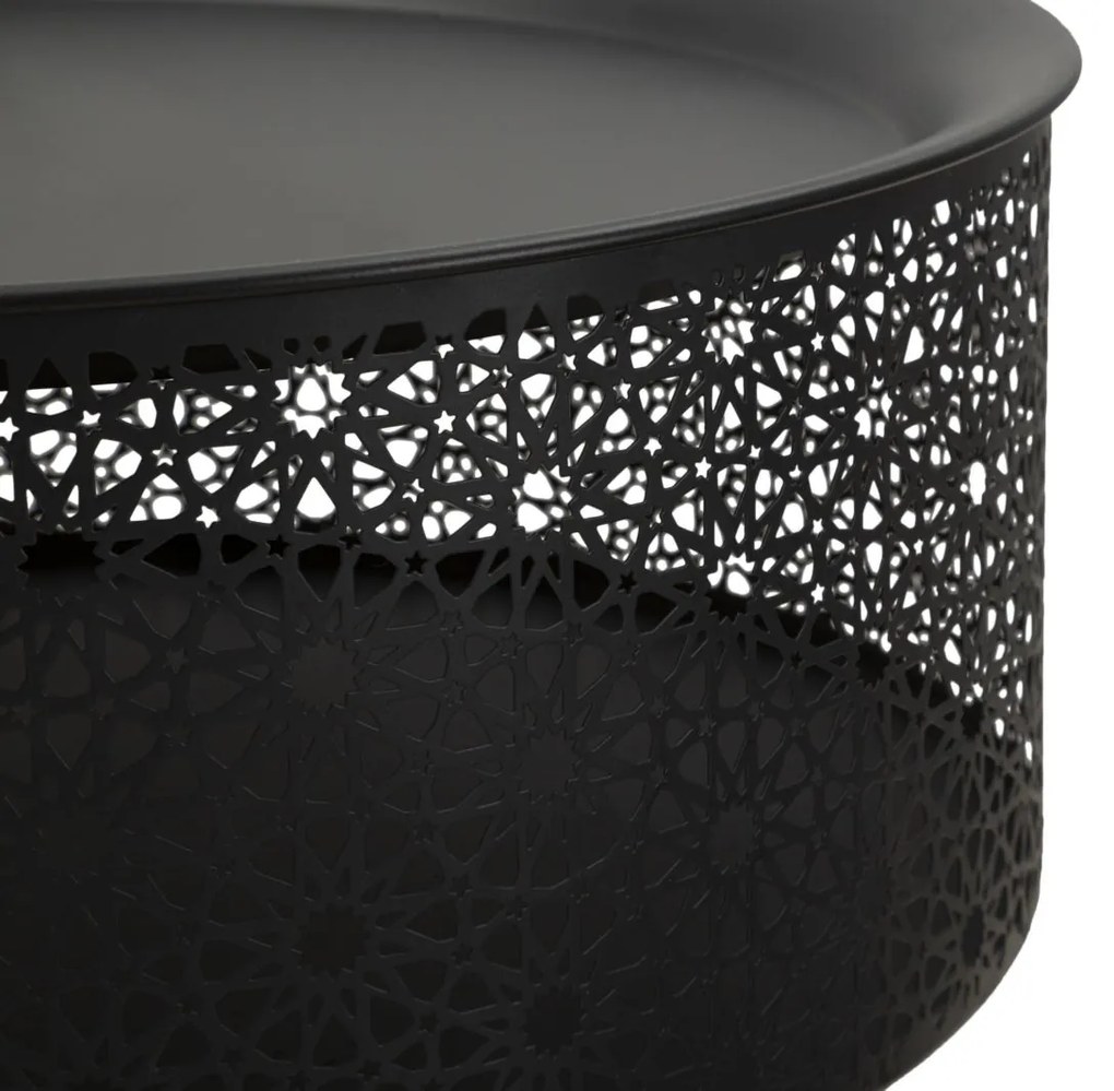 MESA DE APOIO Ø 35X50 CM DOURADA E PRETA