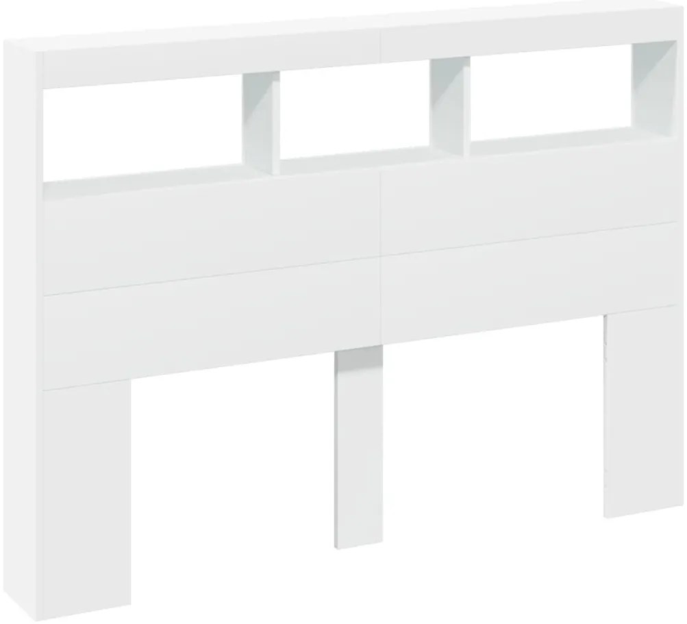 Armário de cabeceira com luzes LED 140x17x102 cm branco