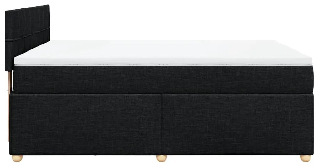 Cama com molas/colchão 160x200 cm tecido preto