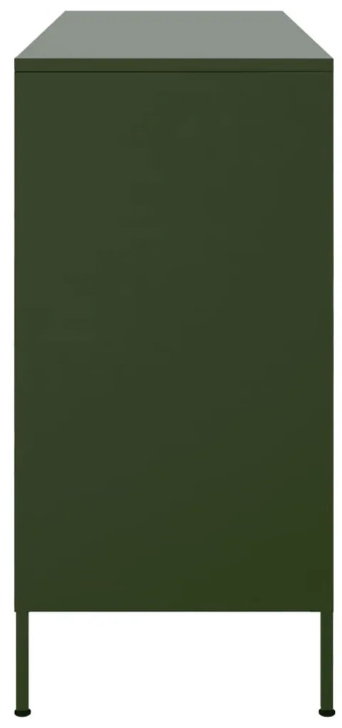 Aparador 100,5x39x79 cm aço verde-azeitona