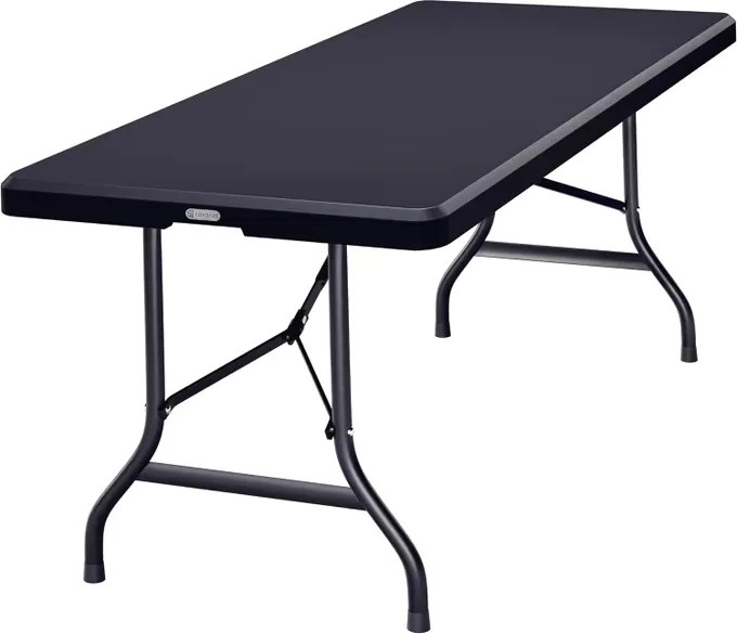 Mesa dobrável em plástico jardim, campismo 183x75x73cm antracite