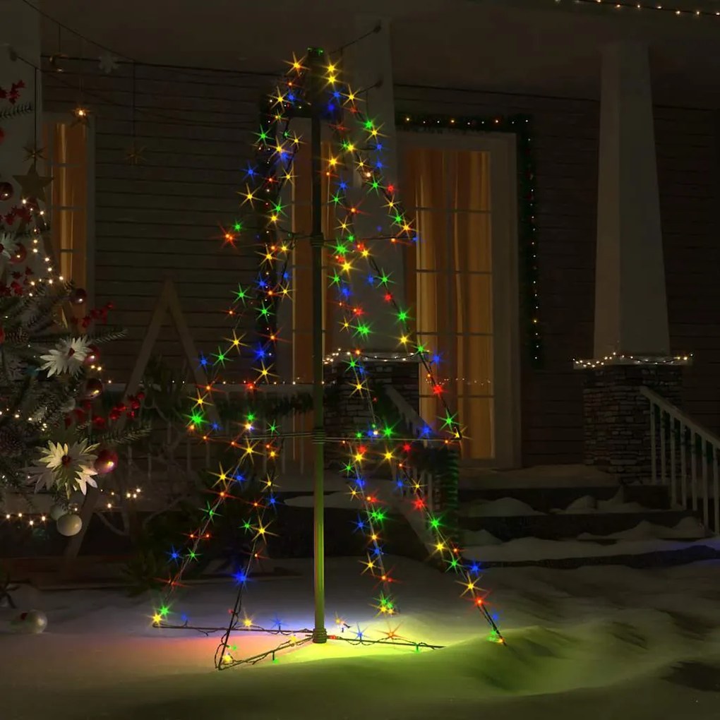 Árvore de Natal em cone 160 LEDs 78x120 cm interior e exterior