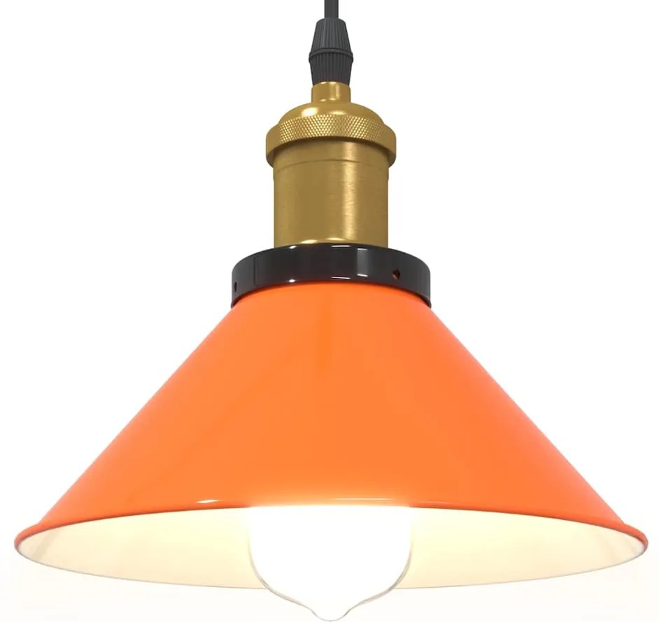 Candeeiro suspenso regulável altura E27 laranja brilhante Ø22cm