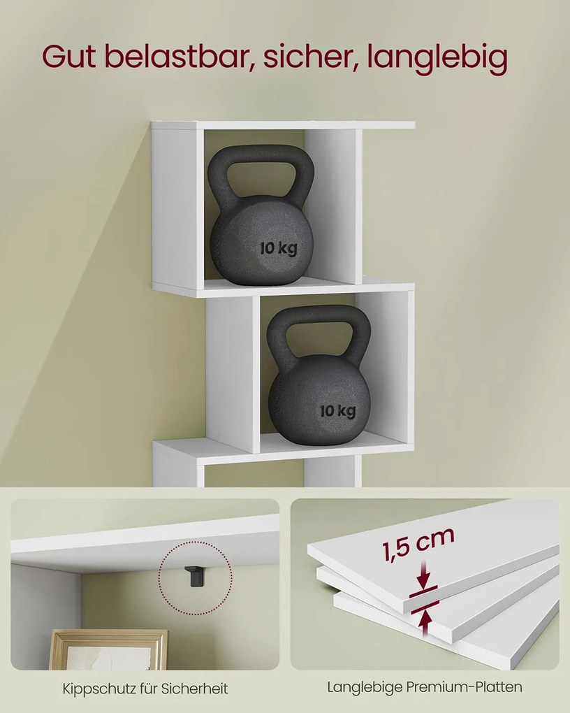 Estante com seis prateleiras abertas 24 x 40 x 191 cm Branco