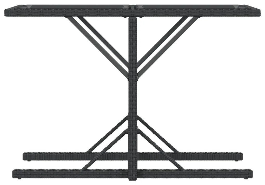 3 pcs conjunto de bistrô com almofadões vime PE preto
