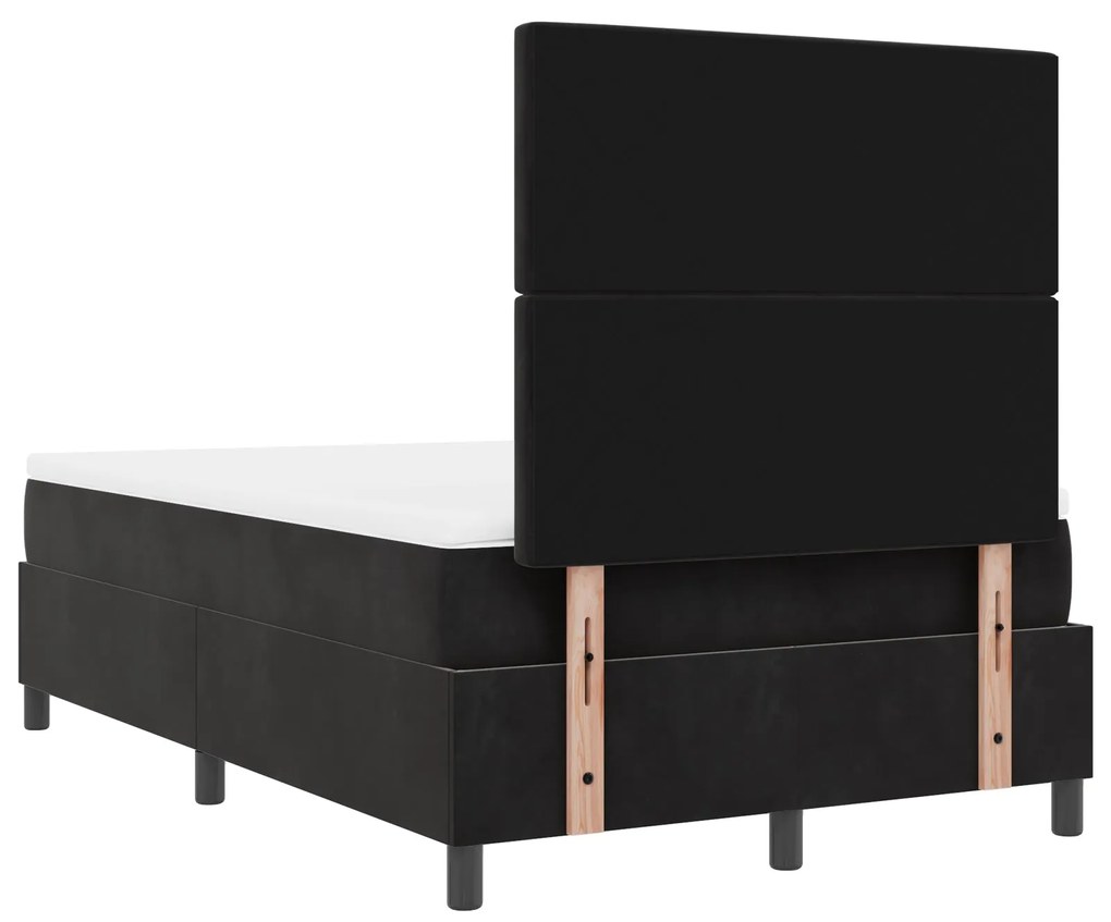 Camas Box Spring com Colchão vidaXL Preto 120x200 cm Veludo
