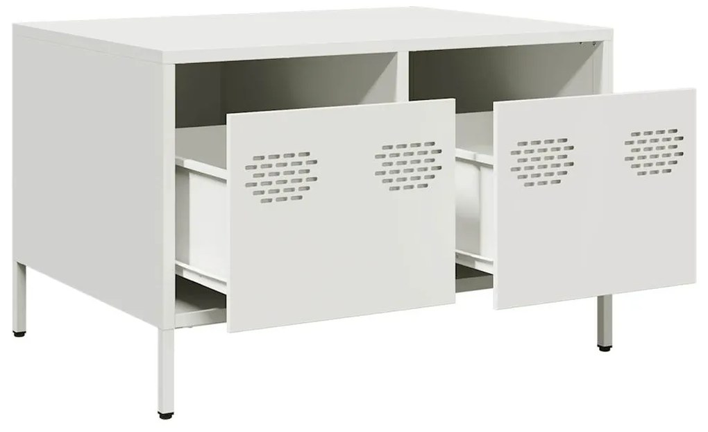 Móvel de TV 68x50x43,5 cm aço laminado a frio branco