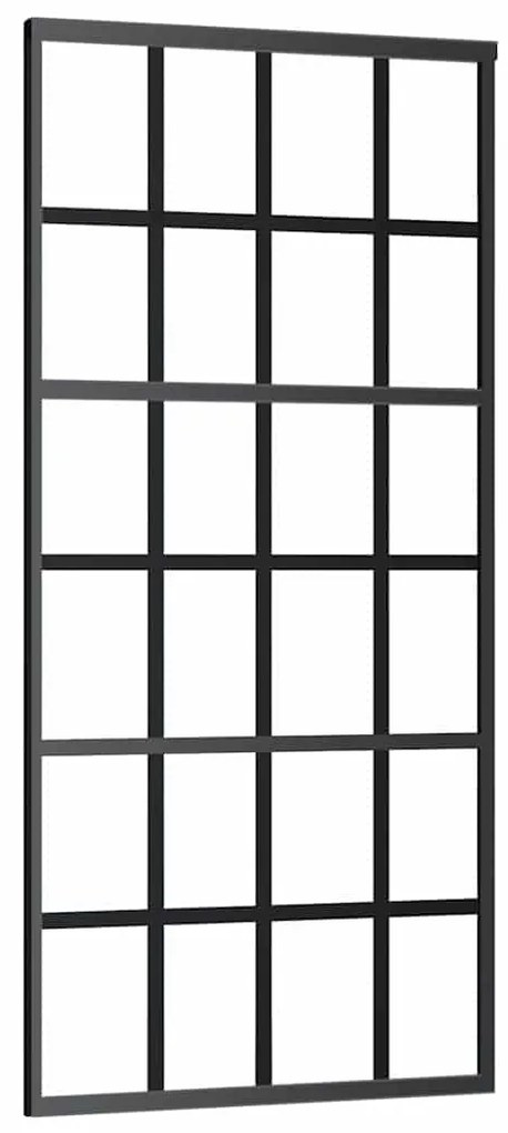 Porta deslizante c/ conj. ferragens 90x205cm vidro ESG preto