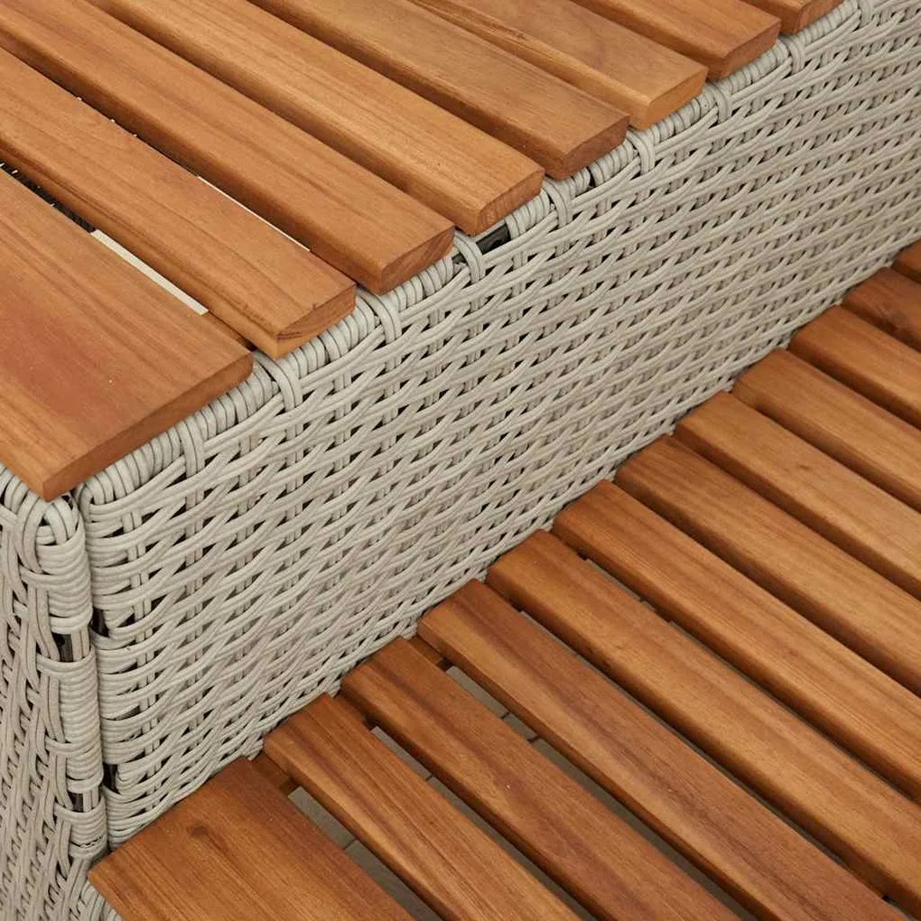 Degrau p/ hidromassagem 100x50x50,5 cm PE e acácia maciça