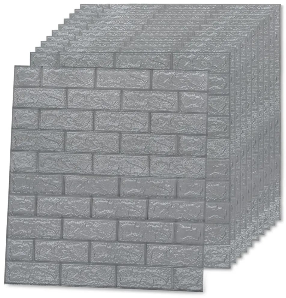 Papel de parede 3D autoadesivo tijolos 10 pcs antracite