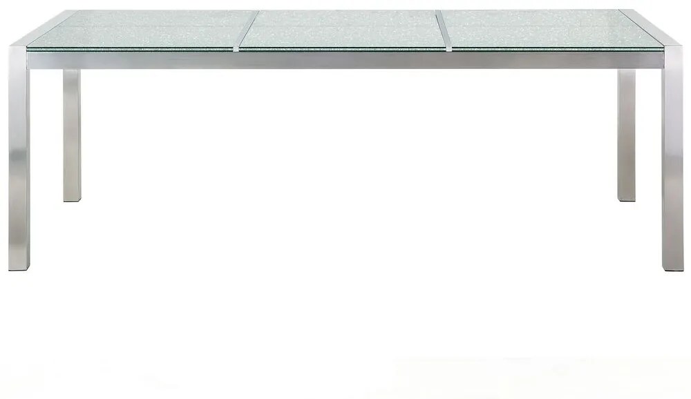 Conjunto de mesa com tampo triplo vidro temperado 180 x 90 cm e 6 rattan sintético GROSSETO Beliani