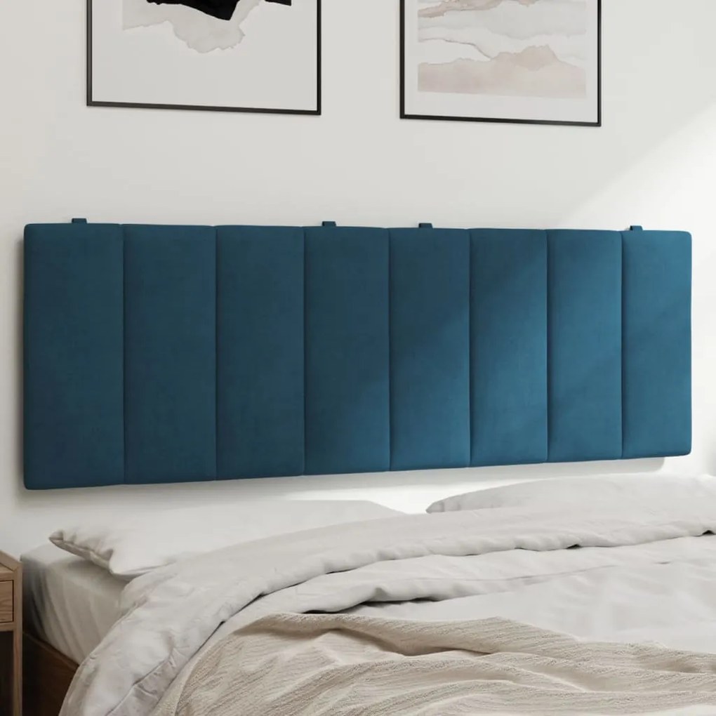 vidaXL Almofadão de cabeceira 140 cm veludo azul