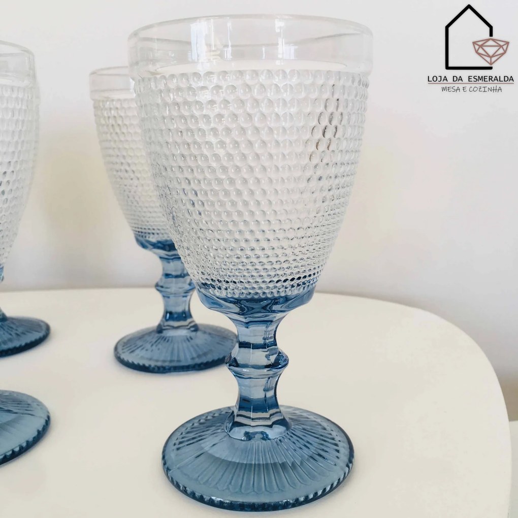 Conjunto 6 copos de Vinho | 2 Cores | Azul