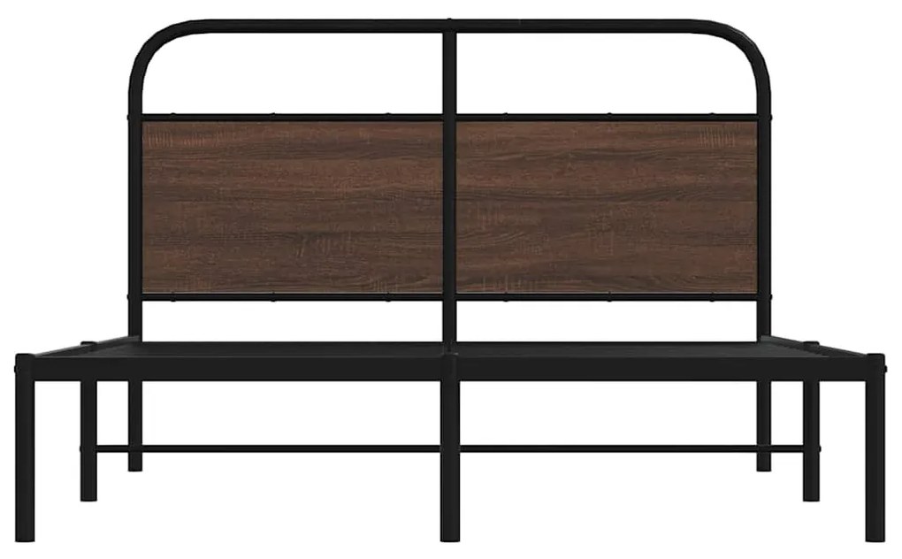 Estrutura cama s/ colchão derivados madeira carvalho castanho