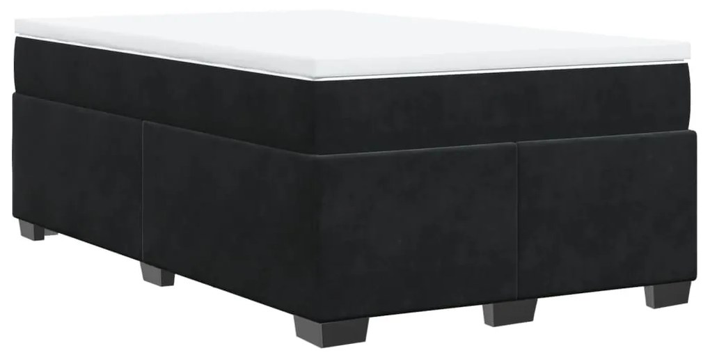 Cama boxspring com colchão 120x190 cm veludo preto