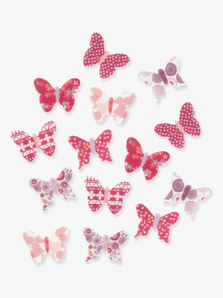 Lote de 14 decorações com borboletas, para quarto de menina multicolor