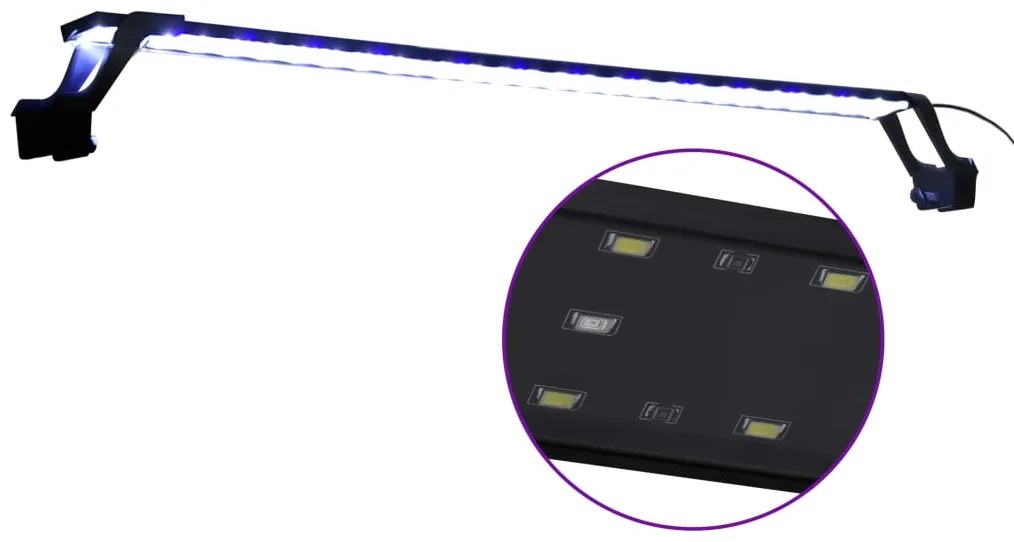 Lâmpada de aquário LED com braçadeiras 90-105 cm azul e branco