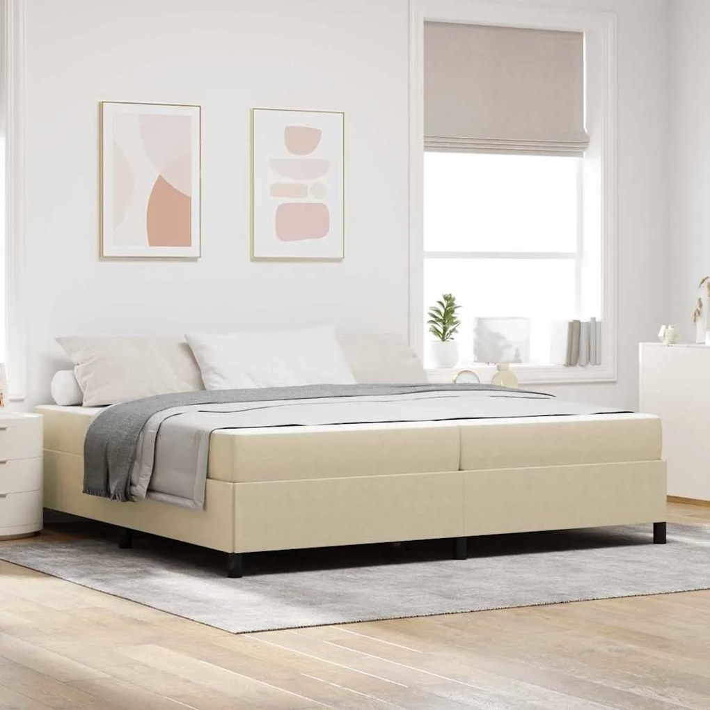 vidaXL Estrutura da Cama Cinza Verde Claro 200 x 200 cm tecido