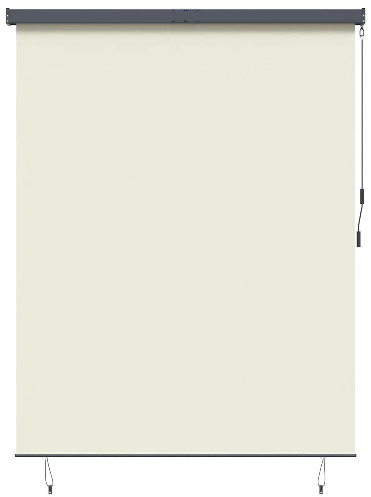 vidaXL Estores de rolo Riscas Creme 200 x 250 cm Tecido e Alumínio