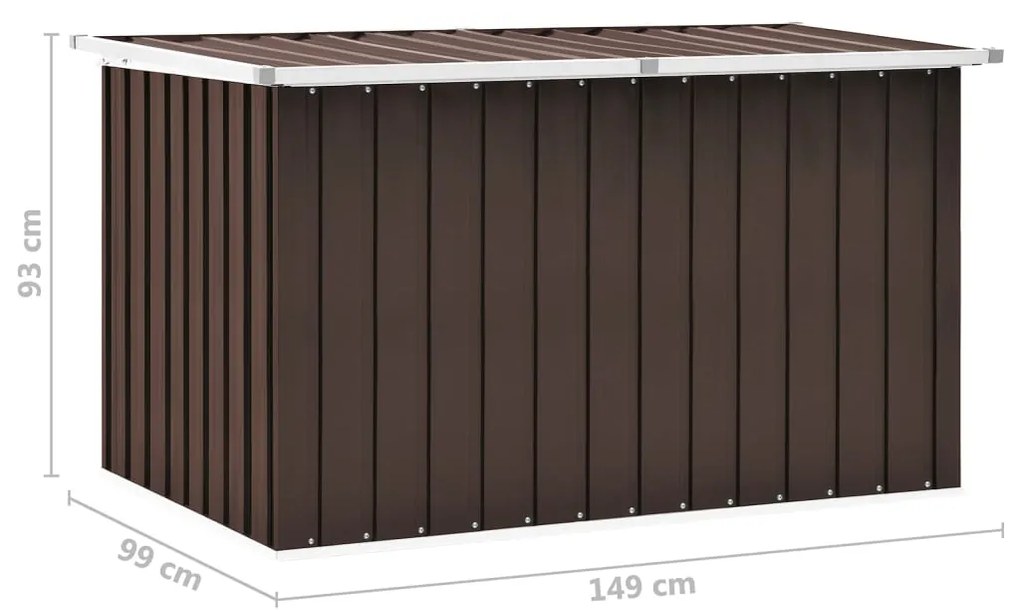 Caixa de arrumação para jardim 149x99x93 cm castanho