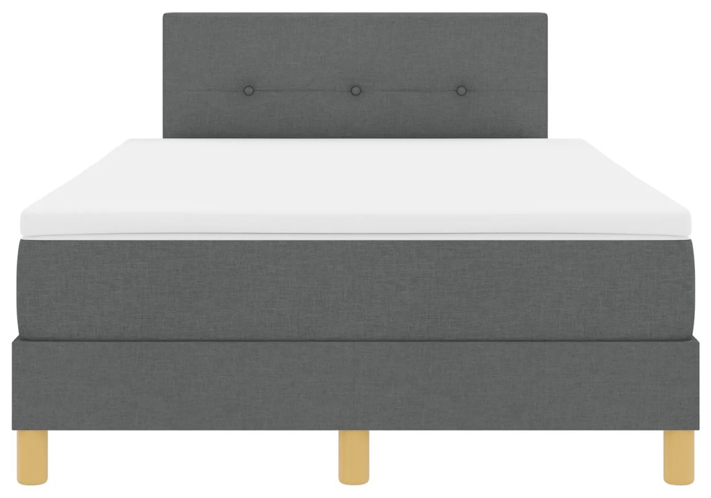 Cama Box Spring com Colchão Cinza Escuro 120x200 cm Tecido