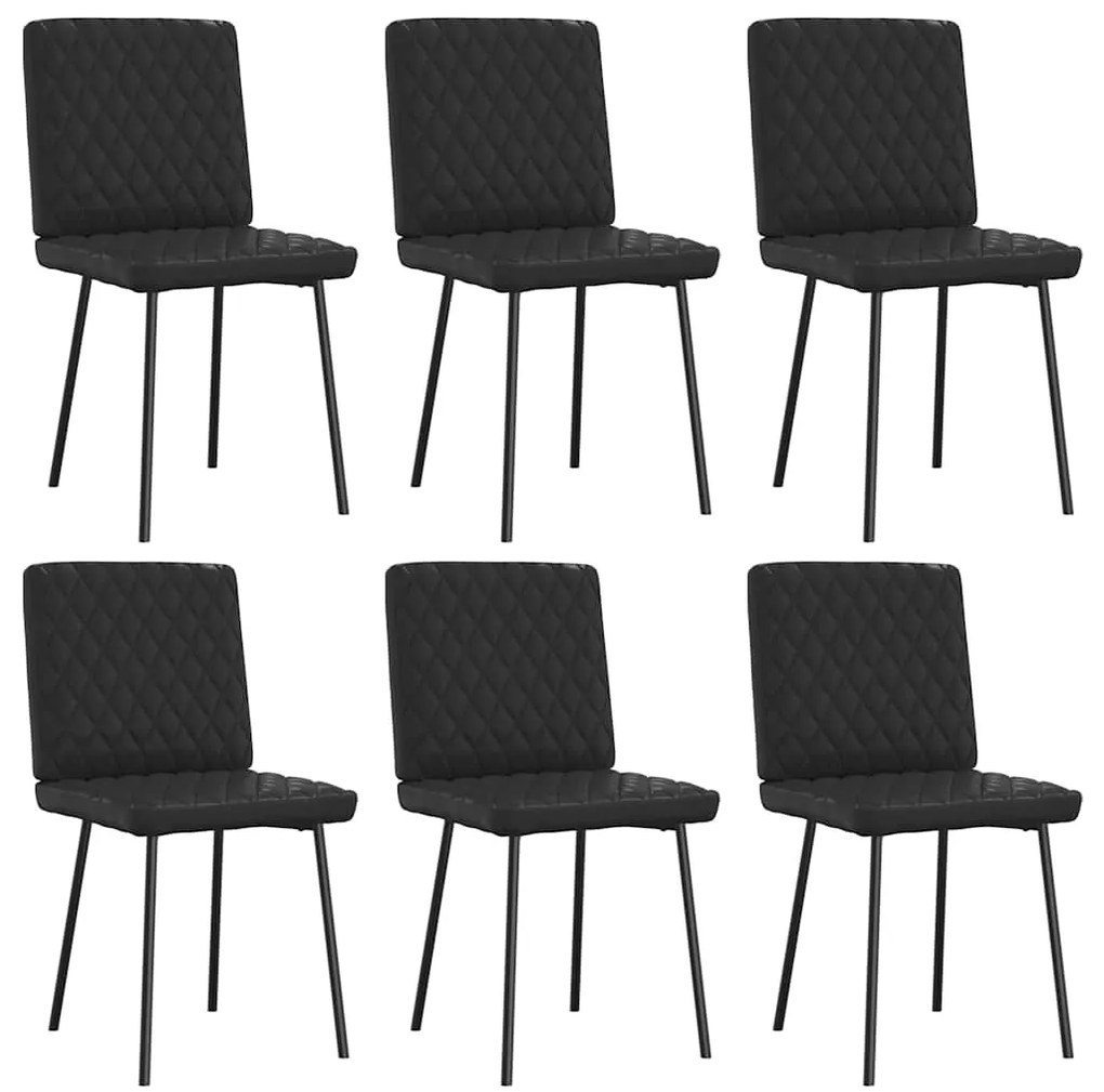 Cadeiras de jantar 6 pcs couro artificial preto