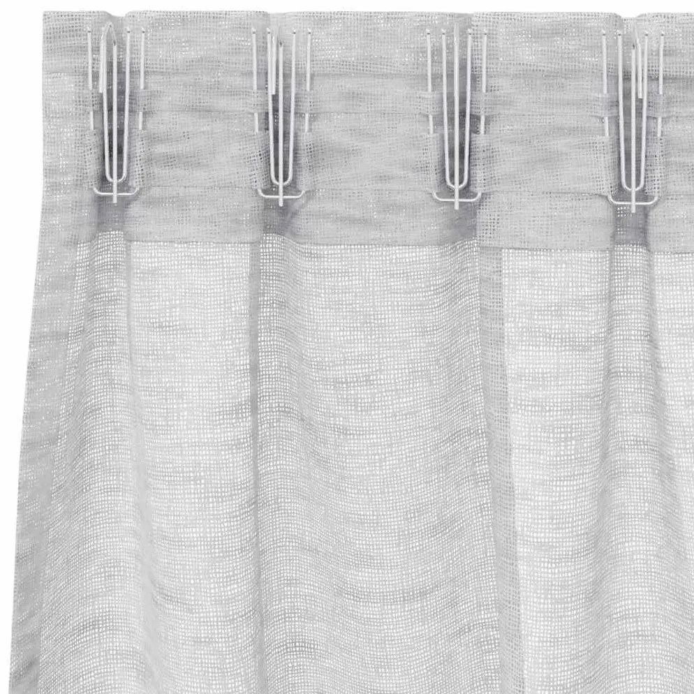 Cortinas 2 pcs Cinzento-claro 140 x 245 cm Poliéster