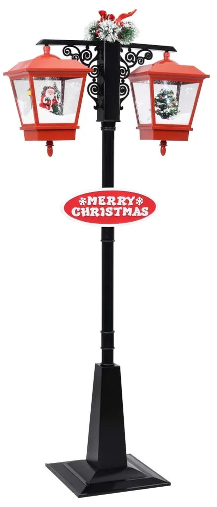 289926 vidaXL Candeeiro de rua Pai Natal 81x40x188 cm PVC preto e vermelho