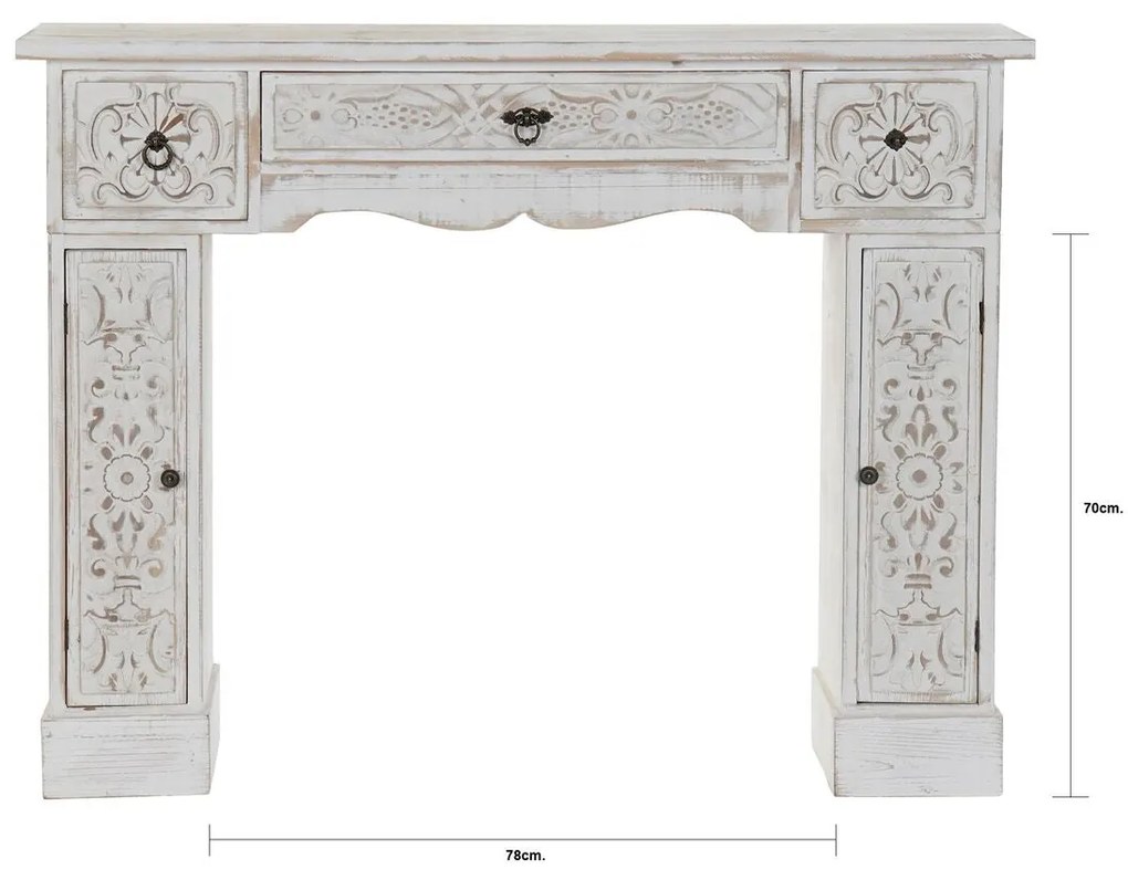 Frente de lareira DKD Home Decor Ferro 120 x 23 x 95 cm Metal Madeira de abeto 30 x 40 cm