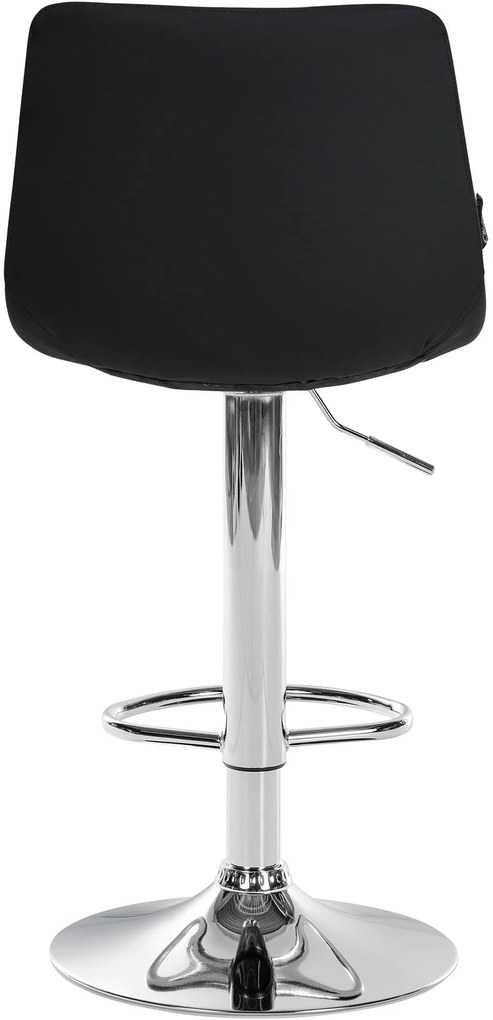 Banco de bar Jerry em couro sintético com estrutura cromada 87-108,5 x 43 x 46,5 cm Preto