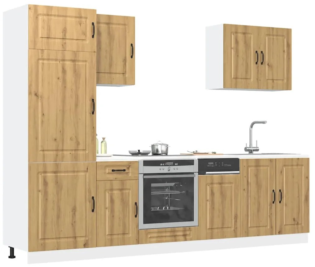 vidaXL 7 peças armário de cozinha conjunto Kalmar carvalho artisiano