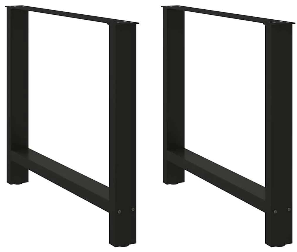 Pés para mesa de jantar , pretos, 2 peças, 100x (72-73) cm, aço