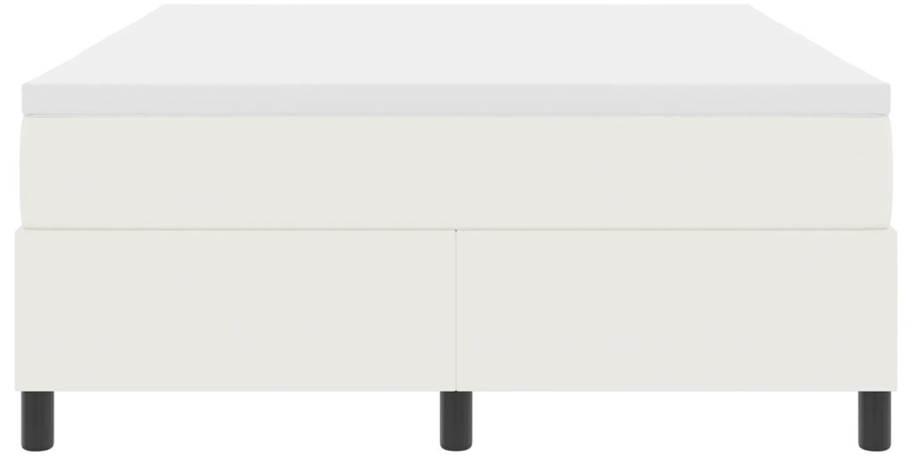 Cama box com colchão em creme - 140 x 200 cm - Tecido cotele