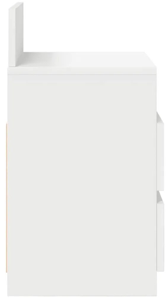 Mesa de cabeceira com 2 gavetas 40x33x60 cm branco