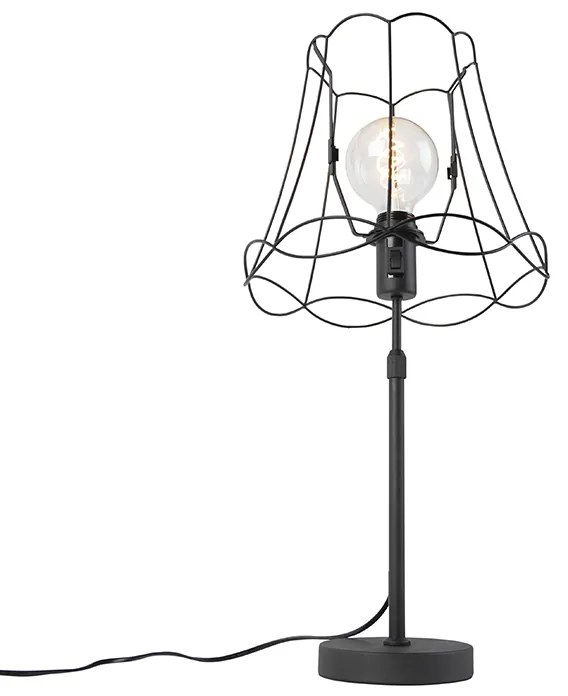 Candeeiro de mesa preto com estrutura Granny 30 cm ajustável - Parte Industrial