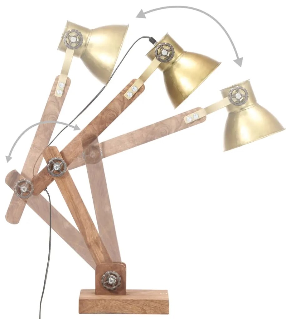 Candeeiro secretária industrial redondo 58x18x90cm E27 bronze