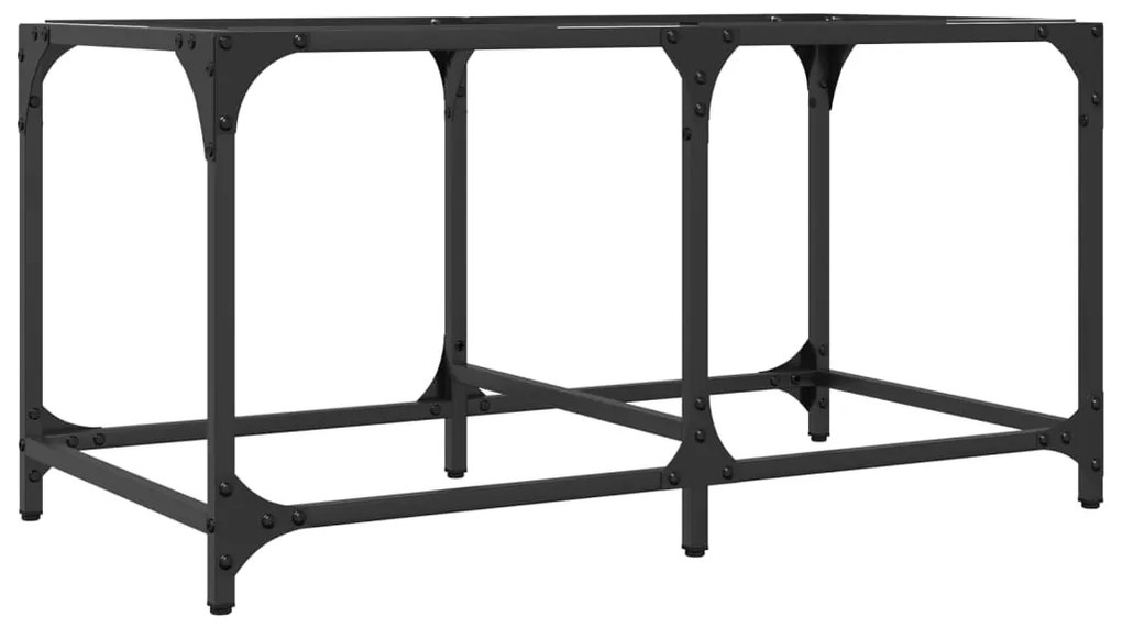 Mesa de centro c/ topo em vidro transparente 78,5x40x40 cm aço
