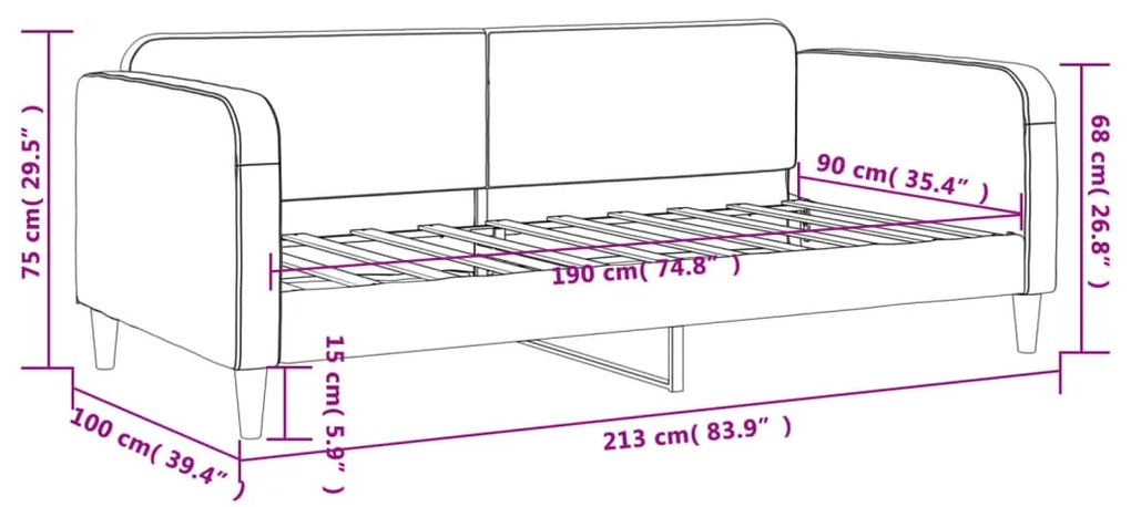 Sofá-cama 90x190 cm tecido cinzento-claro