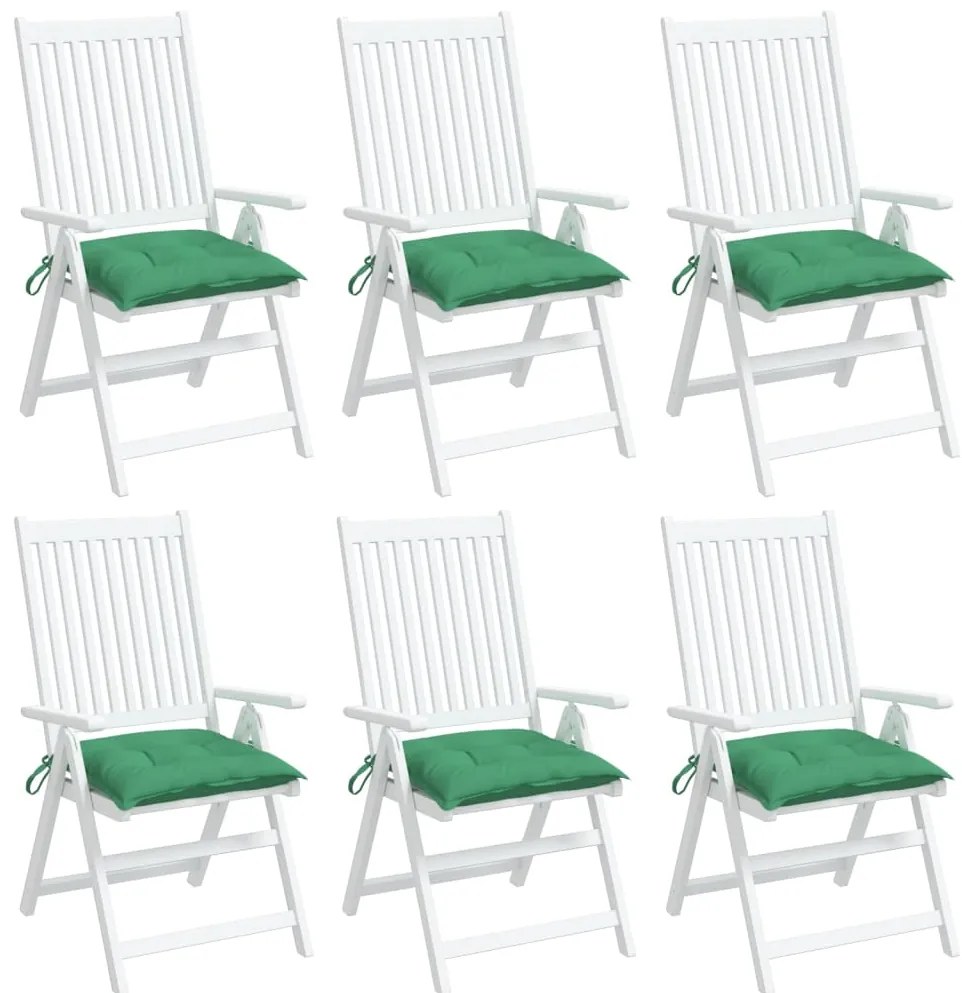 Almofadões de cadeira 6 pcs 40x40x7 cm tecido oxford verde
