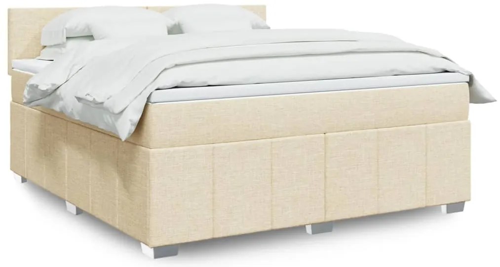 Cama com molas/colchão 180x200 cm tecido cor creme