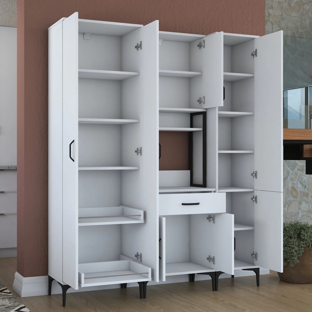 Armário Alto de Cozinha "Stella " - Branco - Design Moderno