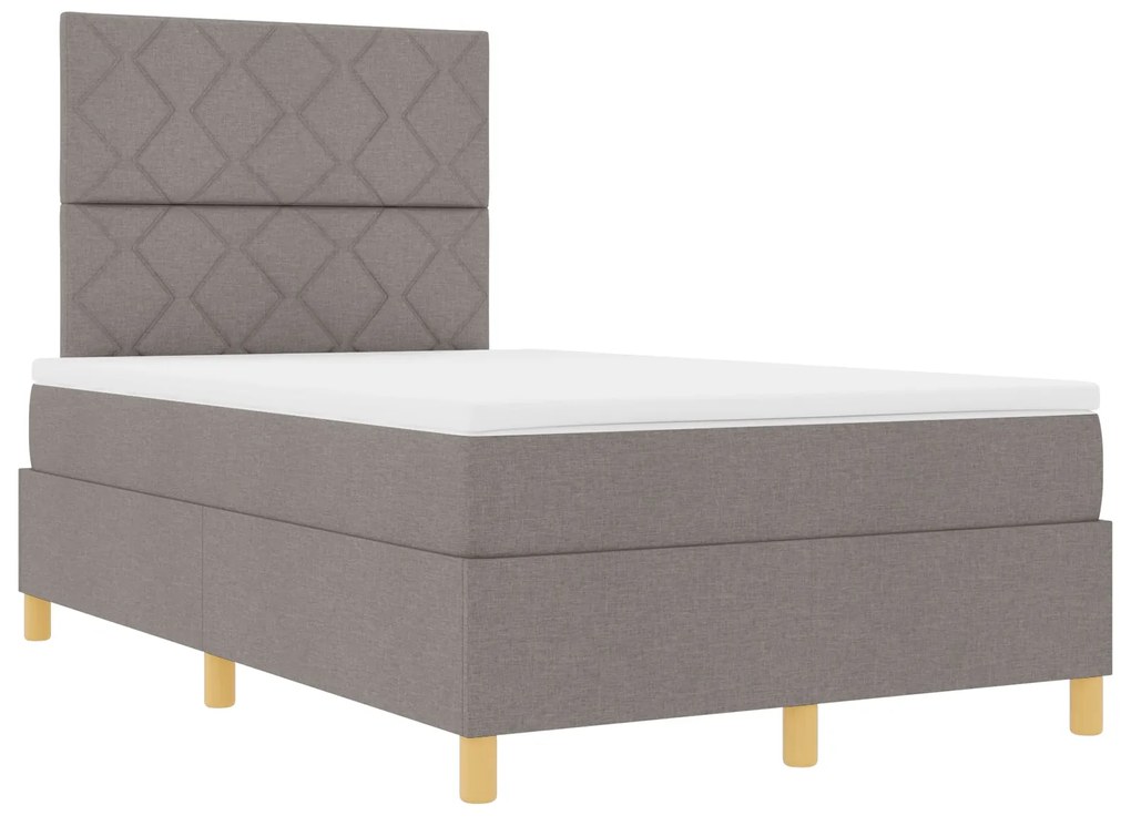 Cama Box Spring com Colchão Taupe 120x200 cm Tecido