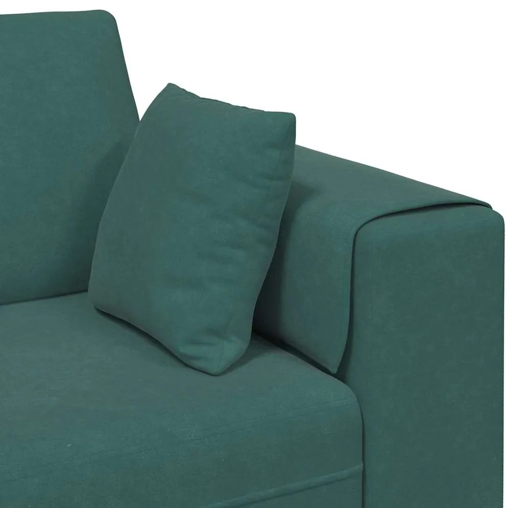 Sofá de Veludo com almofada com travesseiro Verde Escuro 208 cm Veludo