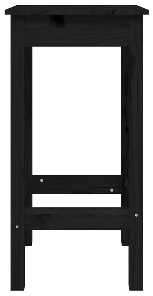 Cadeiras de bar 2 pcs 40x40x78 cm madeira de pinho maciça preto