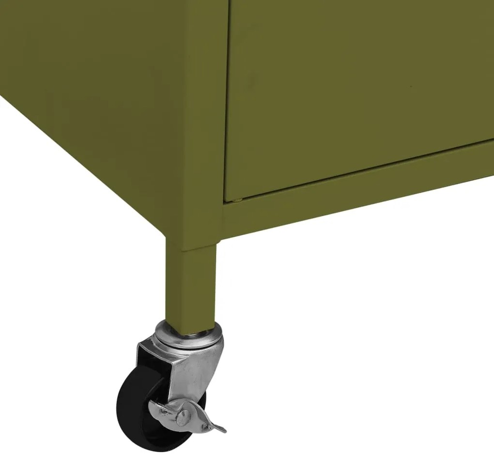 Armário de arrumação aço 60x35x56 cm verde-azeitona